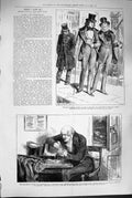 Old Antique Print 1880 London Street Scene Men Piccadilly Charley Vicar 19th