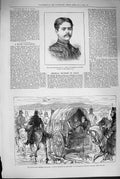Old Antique Print 1880 Irish Land Captain Boycott Owen Bombay Cavalry War 19th