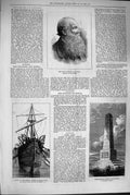 Old Antique Print 1880 Thomas Stoddart Ship Ortigia Monument Russian Army 19th