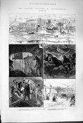 Old Antique Print 1880 Glamorganshire Mining Pen-Y-Graig Colliery Wales 19th