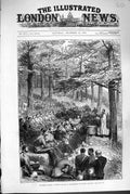 Original Old Antique Print 1880 Siers Sunday Church Service Afghanistan War