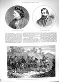 Original Old Antique Print 1881 Basuto War Colonial Volunteers Frank Buckland