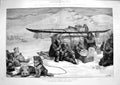 Old Antique Print 1881 Franklin America Schwatka Divide Hill Esquimaux 0 19th