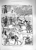 Original Old Antique Print 1881 Pantomime Theatre Gaiety Drury Covent Mothe 19th