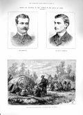 Old Antique Print 1881 Basuto War Africa Lord Carrington Yarborough Lords 19th