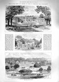 Original Old Antique Print 1881 Prince Wales Normanton Park Rutlandshire 19th