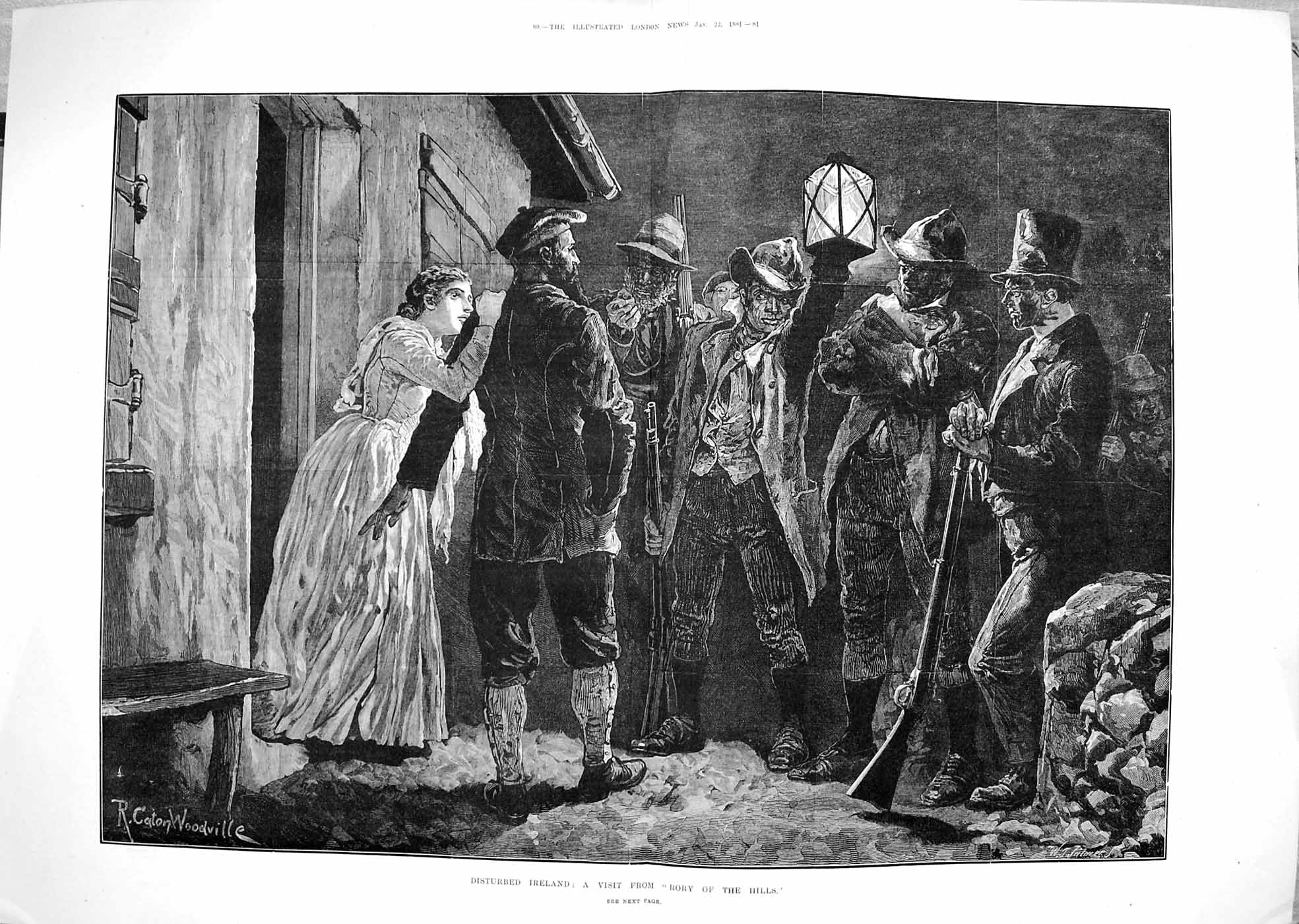 Original Old Antique Print 1881 Disturbed Ireland Visit Rory Hills Fine Art 0