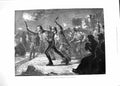 Original Old Antique Print 1881 Ice Skating Serpentine Torchlight Fine Art 19th