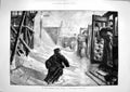 Original Old Antique Print 1881 Snowstorm Train Blocked Limehouse Southe 19th