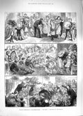 Old Antique Print 1881 Domestic Theatricals Dressing Room Stage Last Act 19th