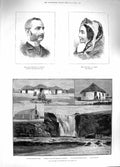 Old Antique Print 1881 Kaffirland Umtata Tembuland Deane Hall Transvaal 19th