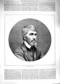 Original Old Antique Print 1881 Portrait Thomas Carlyle Man 19th