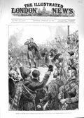 Original Old Antique Print 1881 Stafford House Protest Meeting Highland Tartans