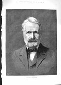 Original Old Antique Print 1881 Portrait Victor Hugo French Author Victorian