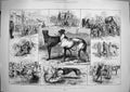 Antique Old Print 1881 Hare Coursing Meeting Altcar Liverpool Hounds Dogs 19th