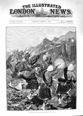 Original Old Antique Print 1881 92Nd Gordon Highlanders Skirmishing Si Victorian