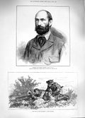 Original Old Antique Print 1881 War Transvaal Boer General Colley Majuba Hill