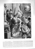 Old Antique Print 1881 Drawing Lots Admission Stranger'S Gallery Commons 19th