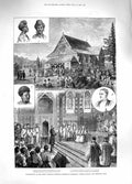 Original Old Antique Print 1881 Consecration Bishop Patteson Memorial Victorian