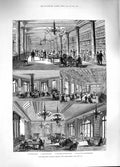 Old Antique Print 1881 Grosvenor Galley Library Bond Street Reading Room 19th