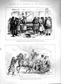 Old Antique Print 1881 Petersburg Cheesemonger Shop Sledge Police Cossack 19th