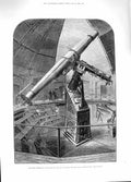 Original Old Antique Print 1881 Refracting Telescope Dublin Vienna Obse 19th