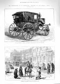 Original Old Antique Print 1881 Petersburg Emperor Carriage Mines Winter Palace
