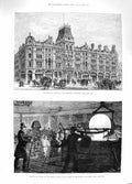 Old Antique Print 1881 Mercers Buildings Cheapside Melting Metal Sphinx 19th