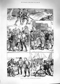 Original Old Antique Print 1881 Brighton Volunteer Review Rear-Guard Siers War