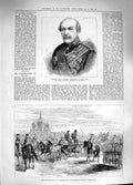 Original Old Antique Print 1881 General Williams Petersburg Nihilists Execution