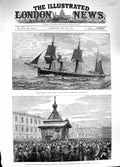 Original Old Antique Print 1881 Ship Doterel Strait Magellan Memorial Chapel