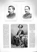 Original Old Antique Print 1881 Maharajah Mysore Major Singleton Captain 19th