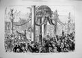 Original Old Antique Print 1881 Imperial Marriage Vienna Entry Royal Carriage