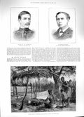 Original Old Antique Print 1881 Native Loom Manganya Africa Laurence Whymper