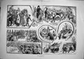 Antique Old Print 1881 Derby Day Scene Horse Racing Post Office Telegraph 19th