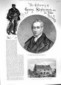 Original Old Antique Print 1881 George Stephenson Wylam Newburn Church Railway