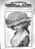 Original Old Antique Print 1881 Portrait Beautiful Girl Morning Bonnett 19th