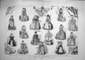 Original Old Antique Print 1881 Costumes Ye e English Fayre Albert Hall Romney