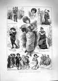 Original Old Antique Print 1881 Scene Patience Opera Comique Actors C Victorian