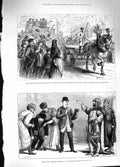 Original Old Antique Print 1881 George Stephenson Horses Newcastle Adelphi 19th