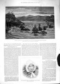 Original Old Antique Print 1881 Margaret Bailey Evelyn Wood War Hussars Buffalo