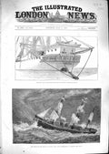 Original Old Antique Print 1881 Steering Spar Ship Bacchante Prince Wales Sons