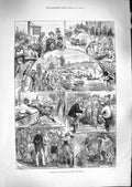 Original Old Antique Print 1881 Henley Regatta River Boats Americans Sport 19th