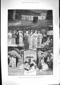 Old Antique Print 1881 Fete Botanic Gardens Regents Park Promenade Flower 19th