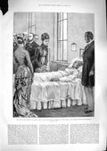 Original Old Antique Print 1881 Prince Wales Marylebone Hospital Notting-Hill
