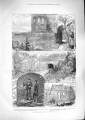 Original Old Antique Print 1881 Brighton Railway Train Crash GHorley Balcombe