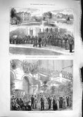 Original Old Antique Print 1881 Ireland Jubilee Festival King'S College London