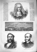 Original Old Antique Print 1881 Lord Hatherley Star Steam Ship Britannic K 19th