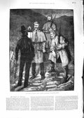 Old Antique Print 1881 Ireland Police Patrol Challenging Suspected Person 19th