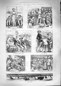 Original Old Antique Print 1881 Ryde Regatta Scudding Boats Sport Sailing 19th